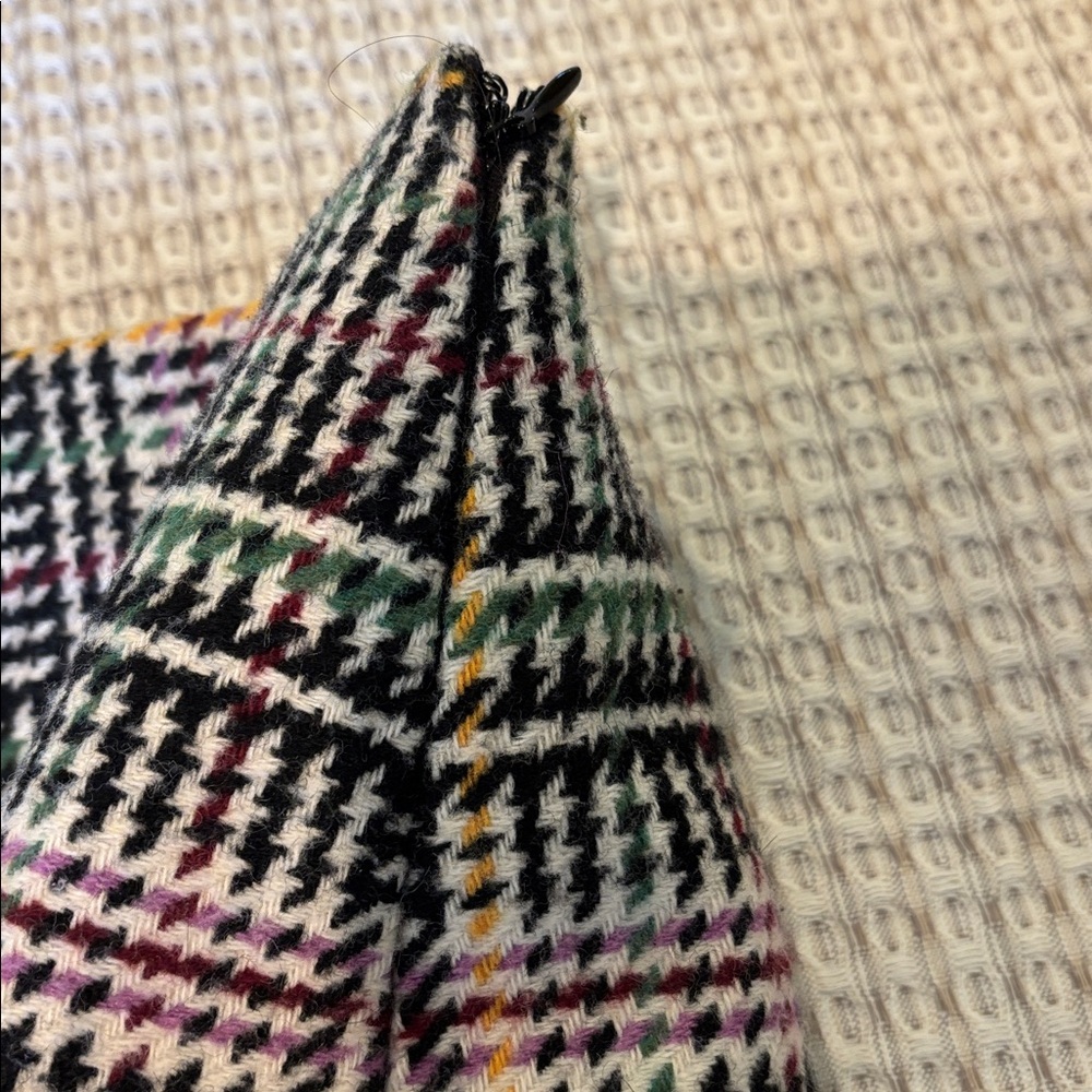 Lost Wool Multi Colored Plaid Houndstooth Skirt 2 - image 7